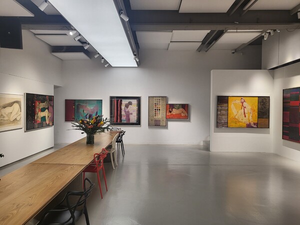Paintings of Kim Heungsou are on display at the Space Lad in southern Seoul. The exhibition will continue through May 3. Photo courtesy of H&U Company