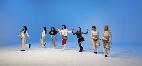 Members of BlingOne perform. The first K-pop girl group from Peru will debut this week. Photo courtesy of World K-pop Center
