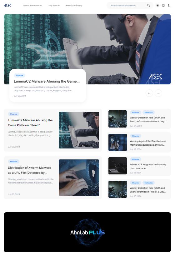 AhnLab renewing threat content hub